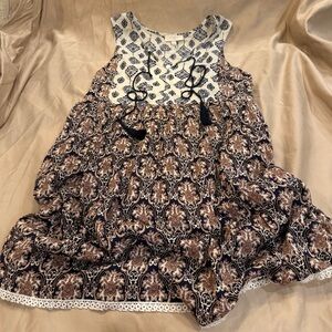 NWT Umgee Boho Floral Tassle Tie Tunic or Short Sundress